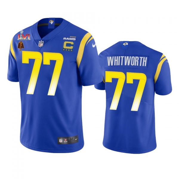 Los Angeles Rams Andrew Whitworth Royal 2021 Walter Payton NFL Man of the Year Award Limited Jersey