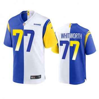 Los Angeles Rams Andrew Whitworth 2021 Royal White Split Game Jersey