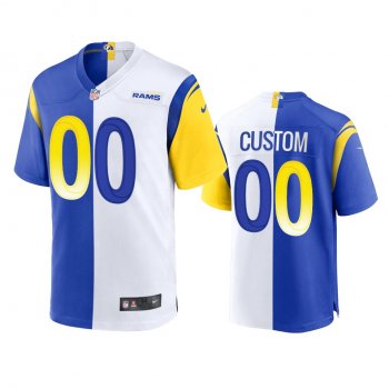 Los Angeles Rams Custom 2021 Royal White Split Game Jersey