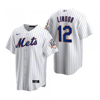 New York Mets Francisco Lindor Nike White 60th Anniversary Replica Jersey