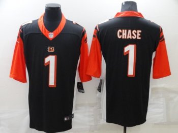 Nike Bengals 1 Ja'Marr Chase Black Vapor Untouchable Limited Men Jersey