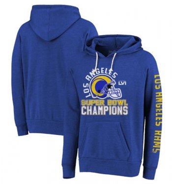 NFL Rams 2022 Royal Super Bowl LVI Champions Hard Count Pullover Hoodie