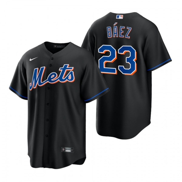 Men's New York Mets Javier Baez Nike Black 2022 Replica Alternate Jersey