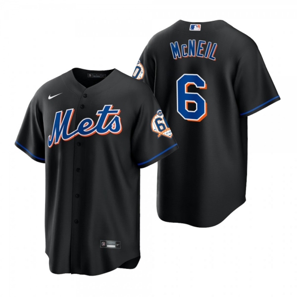 Men's New York Mets Jeff McNeil Nike Black 60th Anniversary Replica Jersey