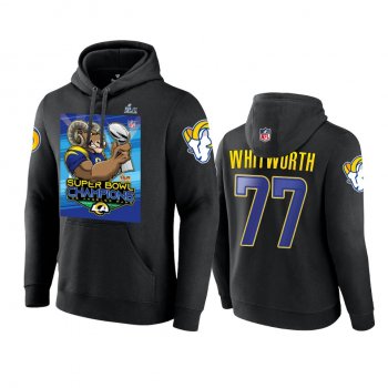 Los Angeles Rams Andrew Whitworth Black Super Bowl LVI Champions Cartoon Hoodie