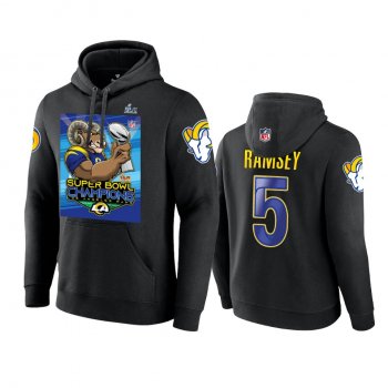 Los Angeles Rams Jalen Ramsey Black Super Bowl LVI Champions Cartoon Hoodie