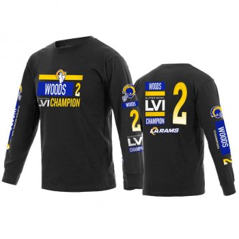 Los Angeles Rams Robert Woods Black Super Bowl LVI Champions Long Sleeve T-Shirt