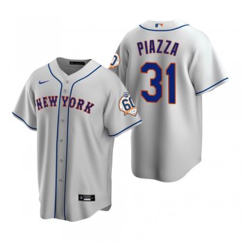 New York Mets Mike Piazza Nike Gray 60th Anniversary Replica Jersey