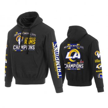 Los Angeles Rams Black Super Bowl LVI Champions Name Number Hoodie