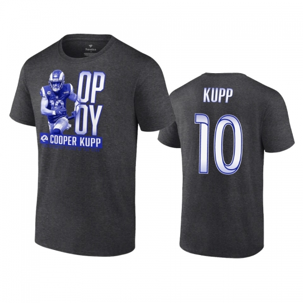 Los Angeles Rams Cooper Kupp Charcoal 2021 NFL Offensive Player of the Year T-Shirt