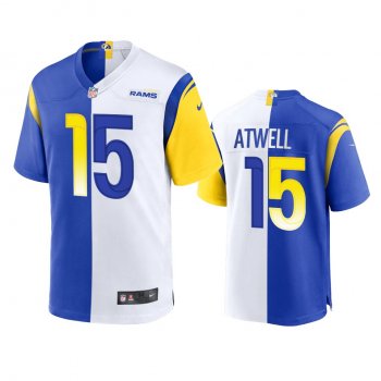 Los Angeles Rams Tutu Atwell 2021 Royal White Split Game Jersey