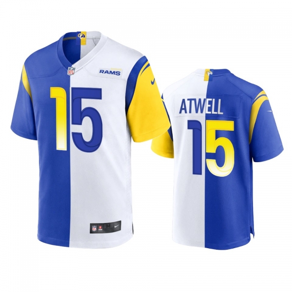 Los Angeles Rams Tutu Atwell 2021 Royal White Split Game Jersey