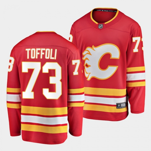 Tyler Toffoli Calgary Flames Home 73 Jersey Red 2022 Trade