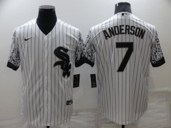 Men's Chicago White Sox #7 Tim Anderson White Nike Drift Fashion Cool Base Jersey