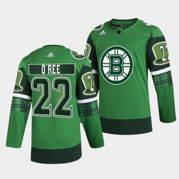 2022 St Patricks Day Willie O'Ree Boston Bruins #22 Green Warm-Up Jersey