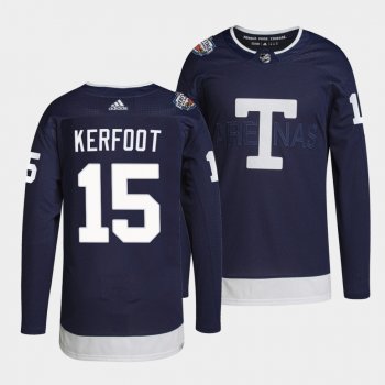 Toronto Maple Leafs 2022 Heritage Classic Alexander Kerfoot #15 Navy Jersey Primegreen Authentic