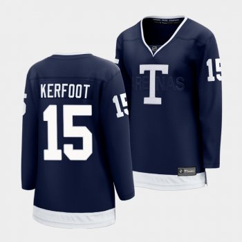 Women Toronto Maple Leafs 2022 Heritage Classic Alexander Kerfoot #15 Navy Jersey