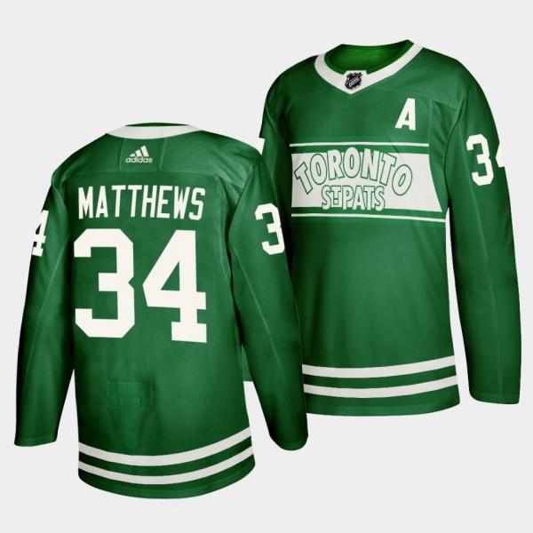 Auston Matthews Toronto Maple Leafs St. Patricks Day 2022 Green Special Edition Jersey