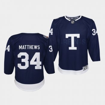 Youth Toronto Maple Leafs 2022 Heritage Classic Auston Matthews #34 Navy Jersey