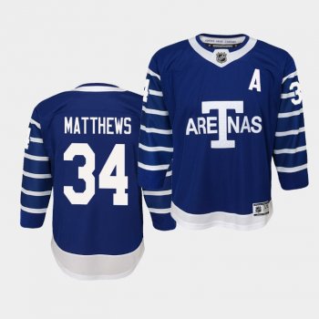 Youth Jersey Auston Matthews #34 Toronto Maple Leafs Premier Player Throwback Toronto Arenas