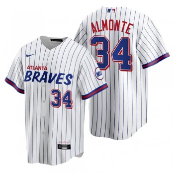 Atlanta Braves Abraham Almonte White 2021 City Connect Replica Jersey