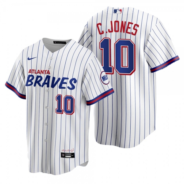 Atlanta Braves Chipper Jones White 2021 City Connect Replica Jersey