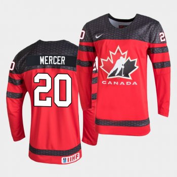 Dawson Mercer Canada 2021 IIHF World Junior Championship Jersey Away Red