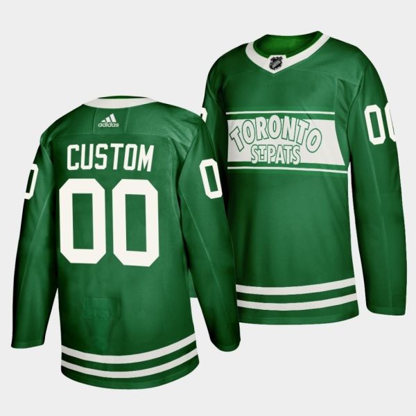 Custom Toronto Maple Leafs St. Patricks Day 2022 Green Special Edition Jersey