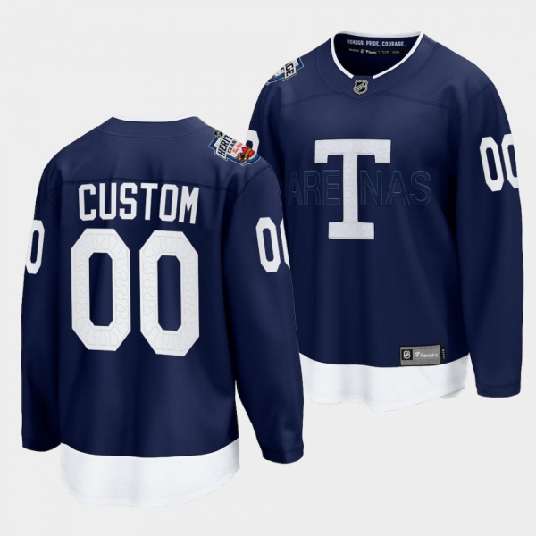 Custom Toronto Maple Leafs 2022 Heritage Classic Navy Jersey