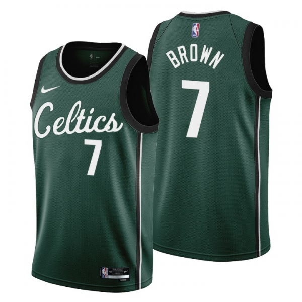 2022-23 Boston Celtics #7 Jaylen Brown City Edition Green Jersey