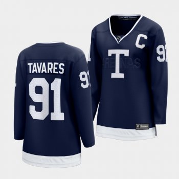 Women Toronto Maple Leafs 2022 Heritage Classic John Tavares #91 Navy Jersey