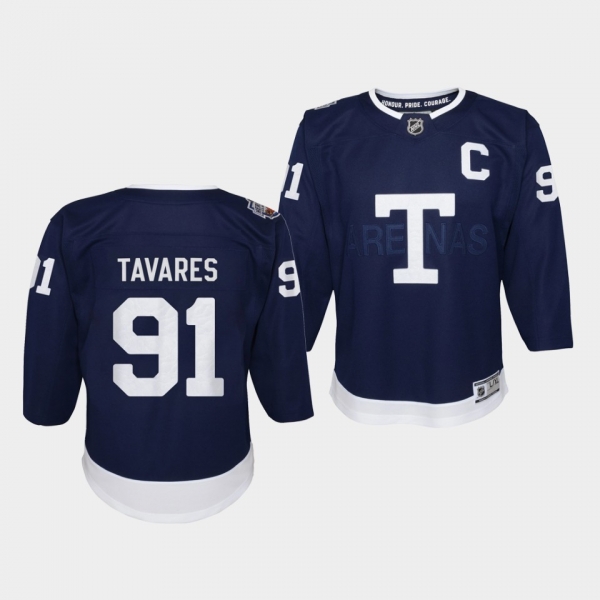 Youth Toronto Maple Leafs 2022 Heritage Classic John Tavares #91 Navy Jersey