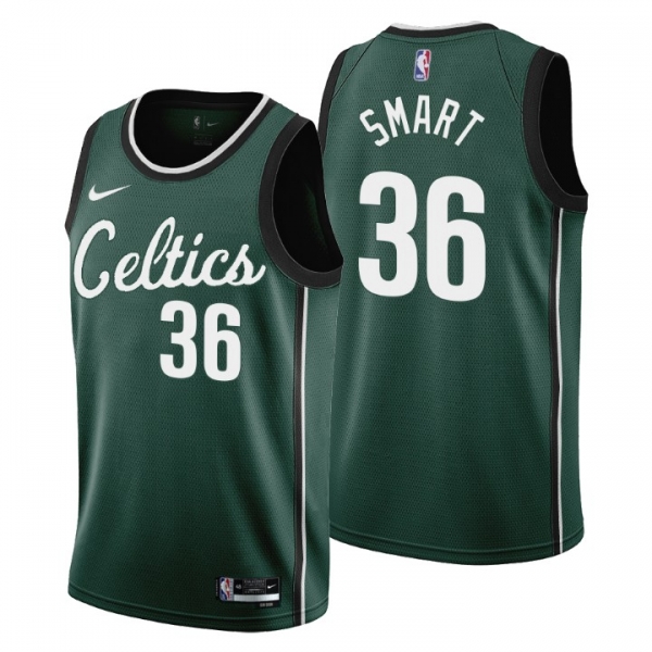 2022-23 Boston Celtics #36 Marcus Smart City Edition Green Jersey