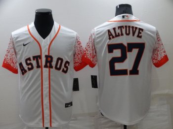 Men's Houston Astros #27 Jose Altuve White Nike Drift Fashion Cool Base Jersey