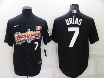 Men's Los Angeles Dodgers #7 Julio Urias Black Stitched MLB Cool Base Nike Fashion Jersey