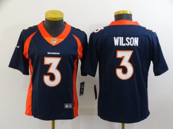 Women's Denver Broncos #3 Russell Wilson Navy Blue 2022 Vapor Untouchable Stitched NFL Nike Limited Jersey