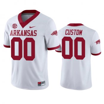 Arkansas Razorbacks Custom White College Football Jersey