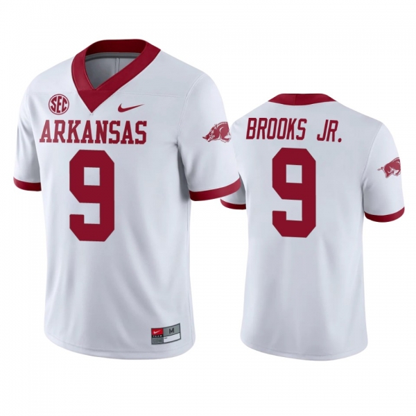 Arkansas Razorbacks Greg Brooks Jr. White College Football Jersey