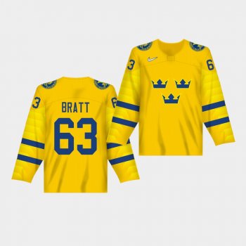 Jesper Bratt Sweden Team 2019 IIHF World Championship Replica Yellow Jersey