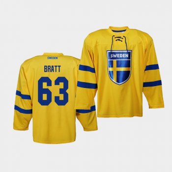 Jesper Bratt Sweden Team 2019 IIHF World Championship Replica Yellow Jersey