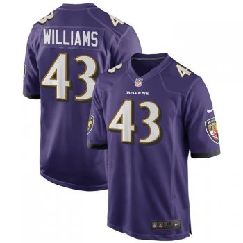 Baltimore Ravens Marcus Williams #43 Game Jersey - Purple