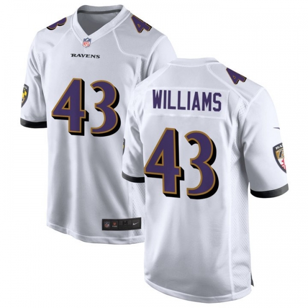 Baltimore Ravens Marcus Williams #43 Game Jersey - White