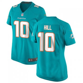 Women Tyreek Hill #10 Miami Dolphins Game Jersey - Aqua