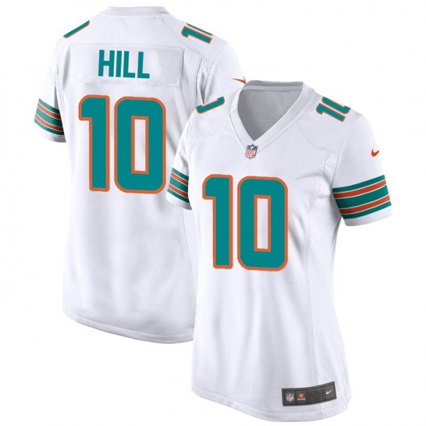 Women Tyreek Hill #10 Miami Dolphins Alternate Game Jersey - White