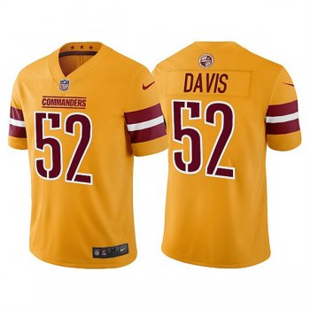 Men's Washington Commanders #52 Jamin Davis Gold Vapor Untouchable Stitched Football Jersey