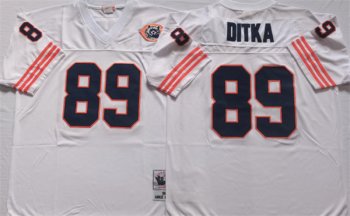 Men's Chicago Bears #89 DITKA White Stitched Jersey