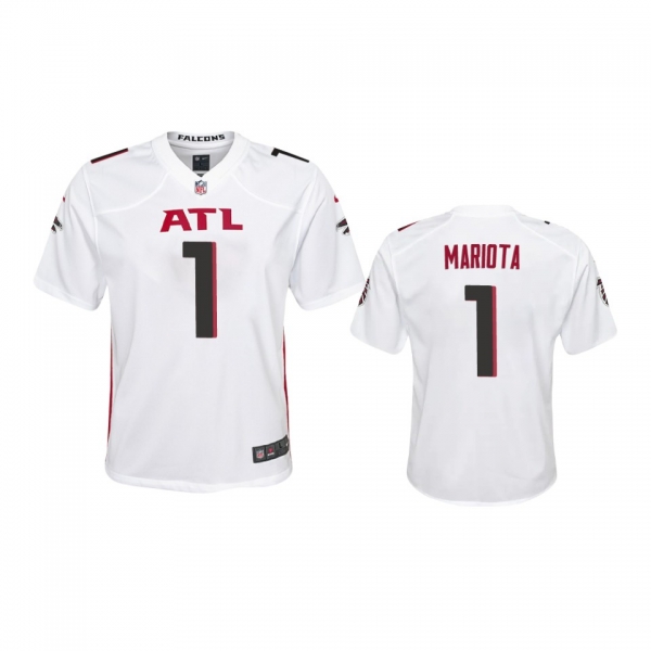 Youth Falcons Marcus Mariota White Game Jersey