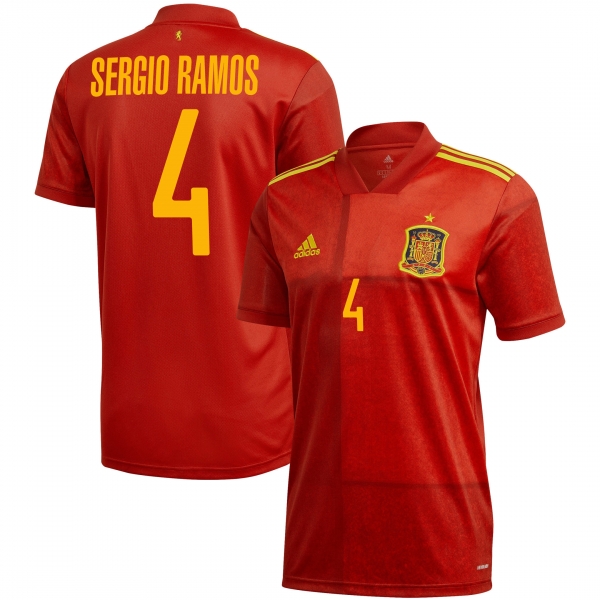 Spain National Team 2022 Qatar World Cup Sergio Ramos #4 Red Home Men Jersey