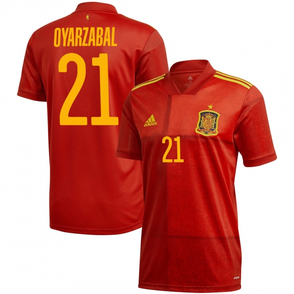 Spain National Team 2022 Qatar World Cup Mikel Oyarzabal #21 Red Home Men Jersey