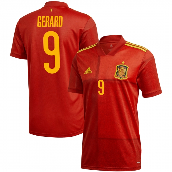 Spain National Team 2022 Qatar World Cup Gerard Moreno #9 Red Home Men Jersey